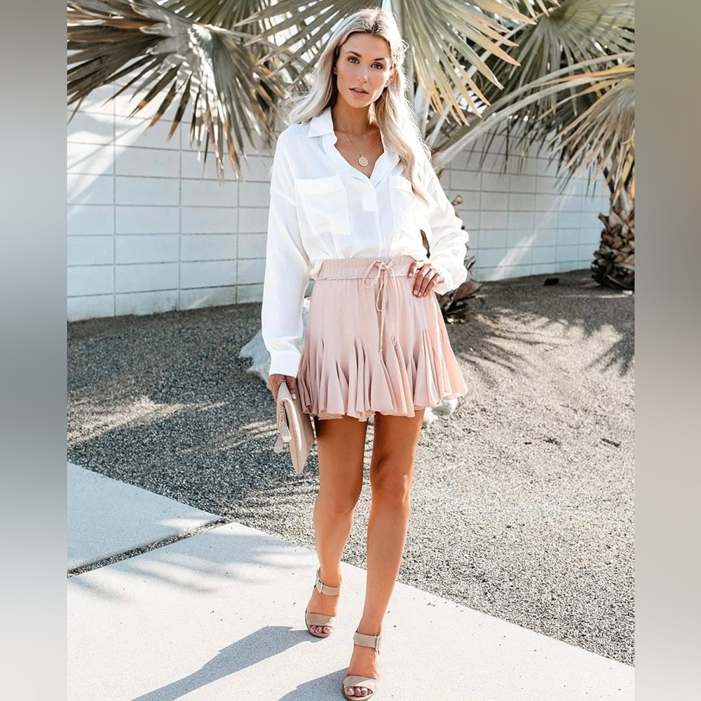 High Waist Floral Print Ruffle Mini Skirt